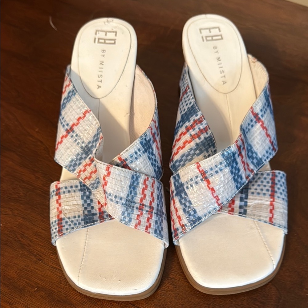 Miista Multicolor Patterned Sandals With Lucite Heel